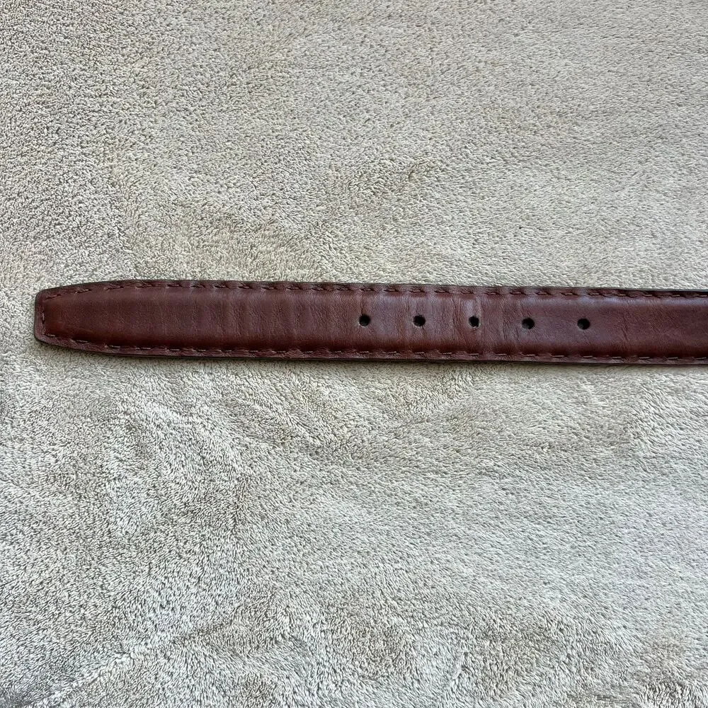 Torino Aniline Kipskin Shoulders Brown Leather Belt Men’s 40 Made in USA 65561‎